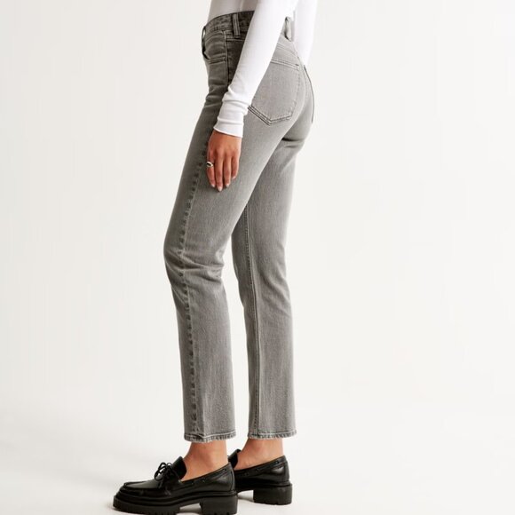 Abercrombie & Fitch Denim - Abercrombie & Fitch gray denim high rise straight leg crop, Size 10